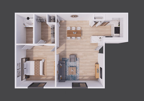 1 bed-1 bath Floor Plan  at Northlake Apartments, Jacksonville, FL, 32218